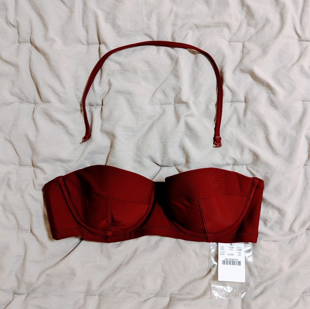 NWT J Crew Red Pushup Bikini Top